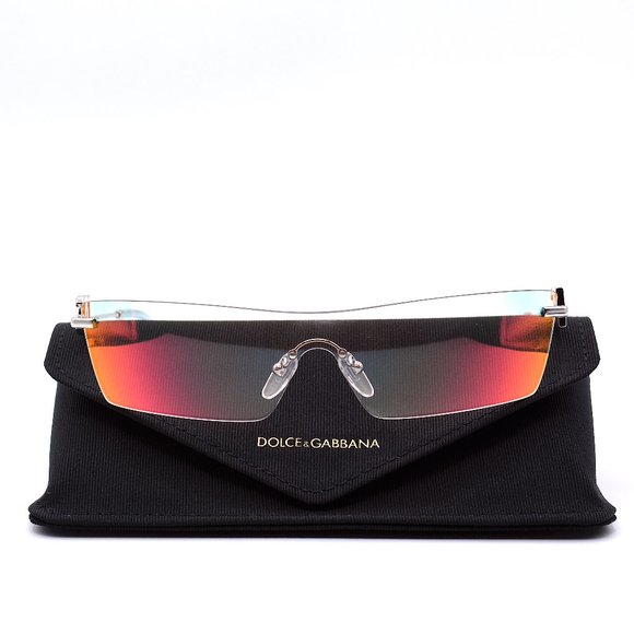 NEW DOLCE & GABBANA DG2292 IRIDESCENT RIMLESS SHIELD AUTHENTIC SUNGLASSES - Picture 2 of 15